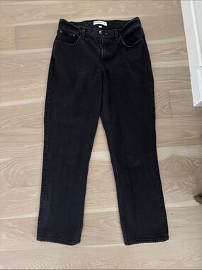 Abercrombie & Fitch Black Straight Mid-Rise Jeans